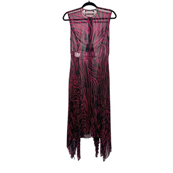 NWT Versace Runway Dress IT 40 US 4 Zebra Sheer Plissé Red Black $5,025 - Picture 7 of 14
